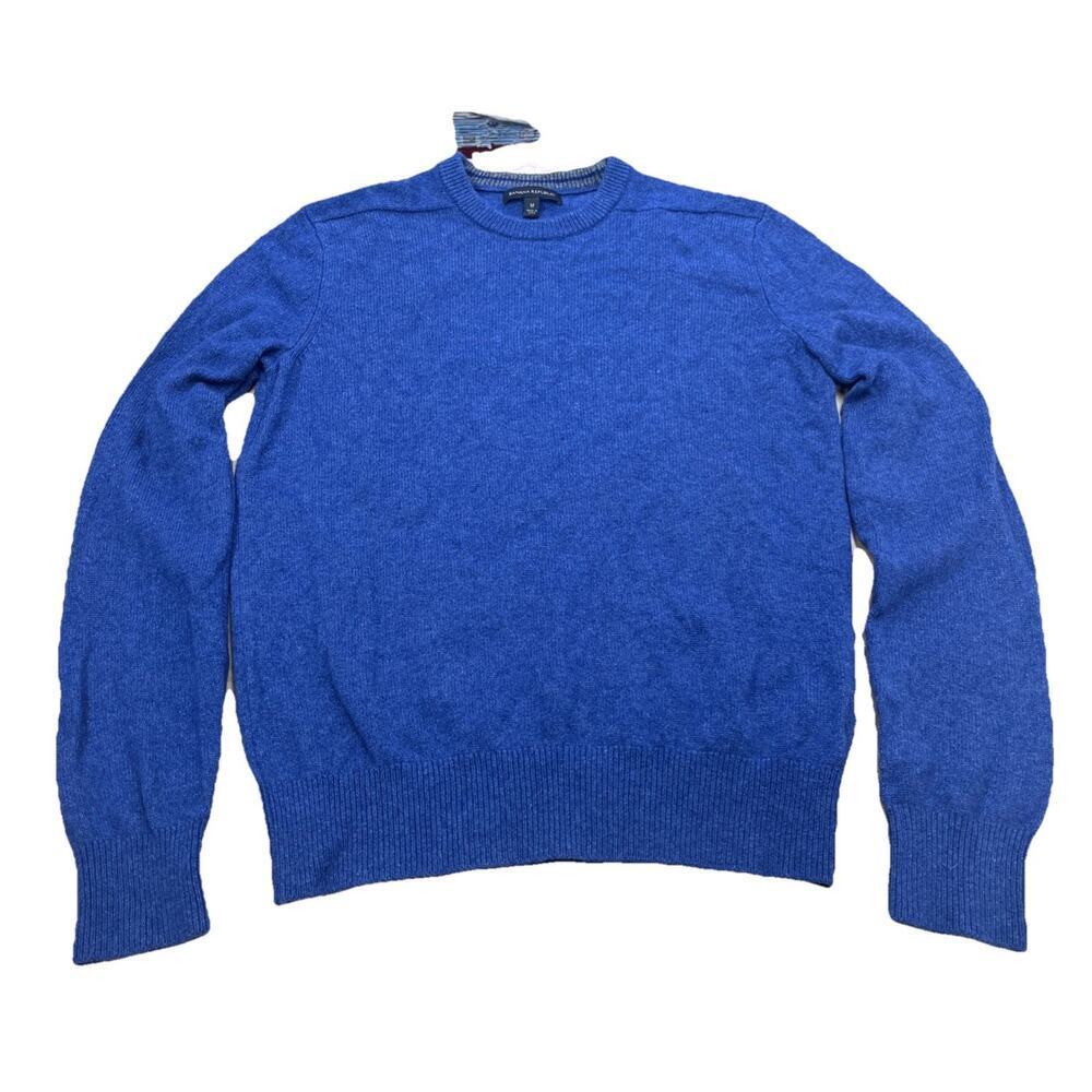 Banana Republic Merino Wool Blend Sweater Mens Medium Blue Preppy Career Casual